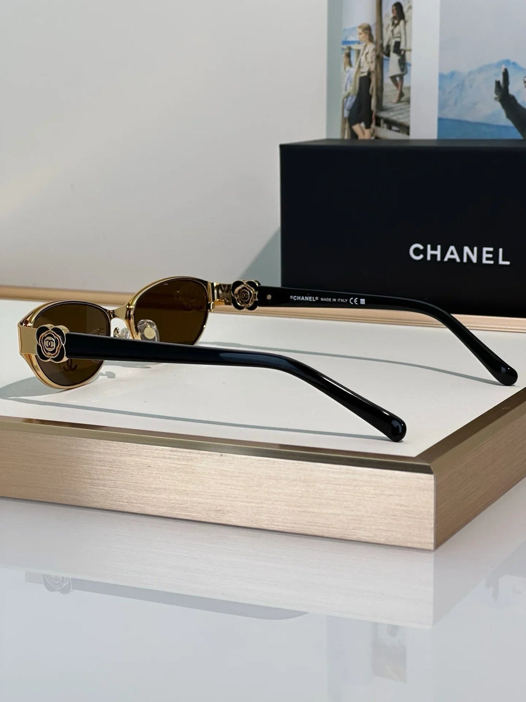 CHANEL 4166 Camellia Rectangle Sunglasses Eyewear  🖤