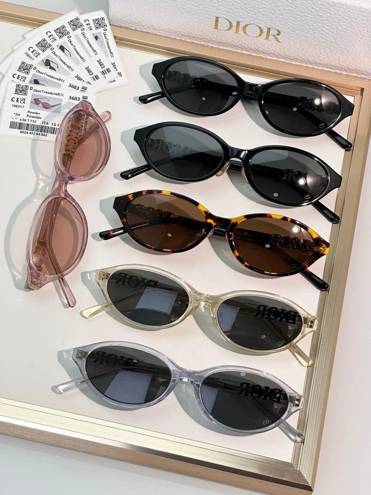 DIOR CD DiorTreasure R1I Black Oval Sunglasses ✨