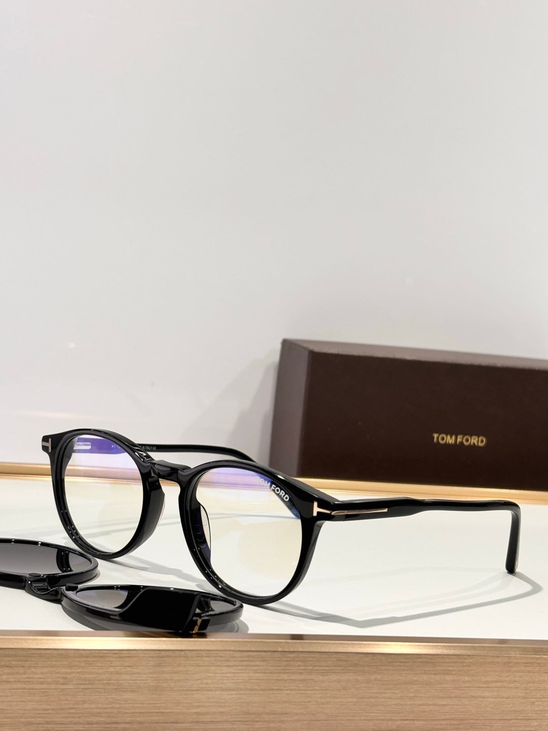 TOM FORD 5823-H 001 50  Blue Light Eyewear & Magnetic Clip-On Sunglasses  🔱