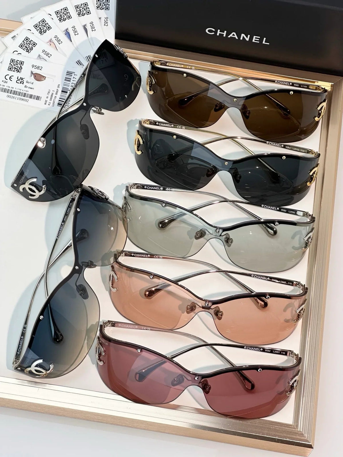CHANEL 9582 EXCLUSIVE SHIELD Sunglasses Eyewear  🖤