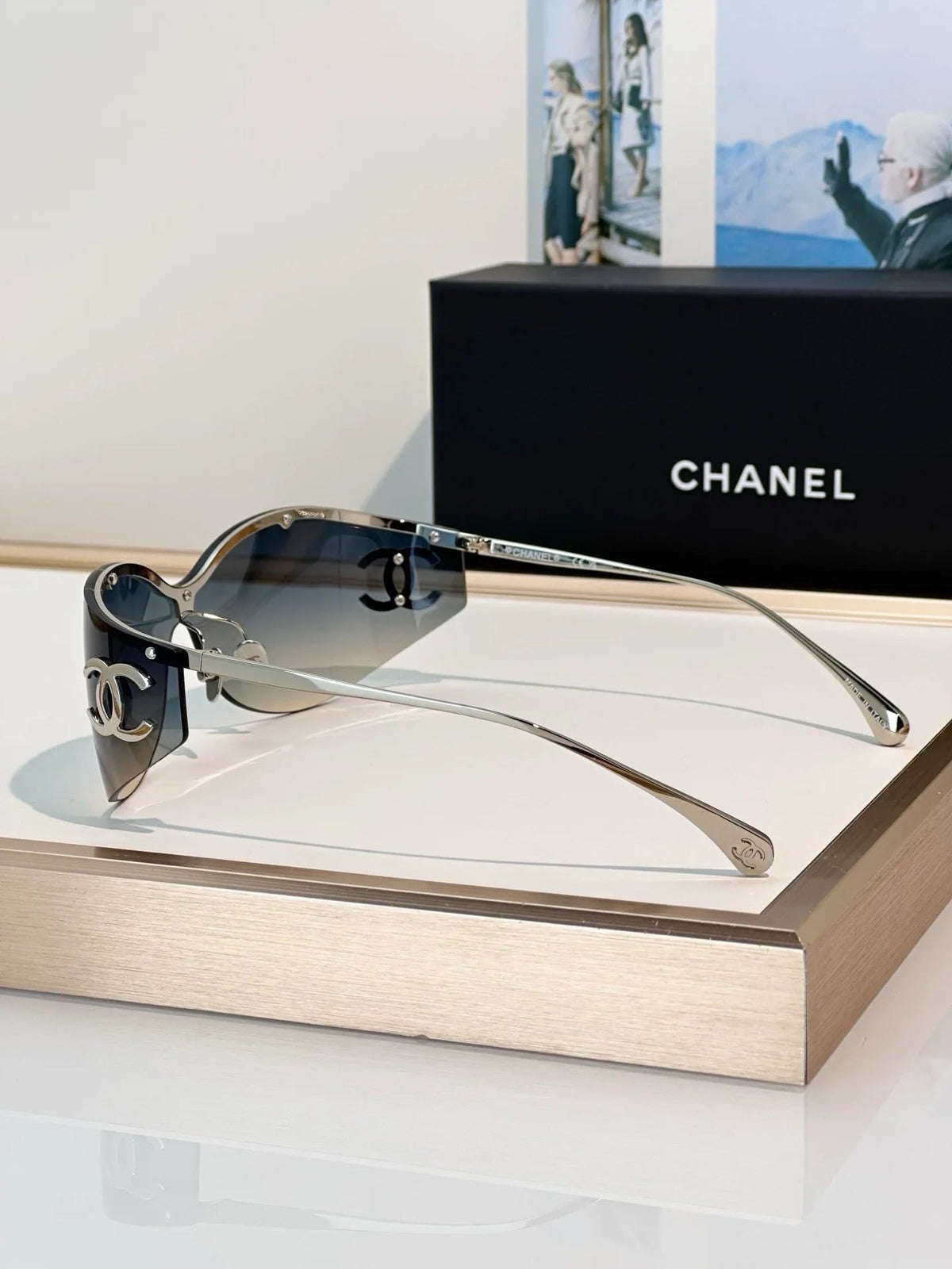 CHANEL 9582 EXCLUSIVE SHIELD Sunglasses Eyewear  🖤