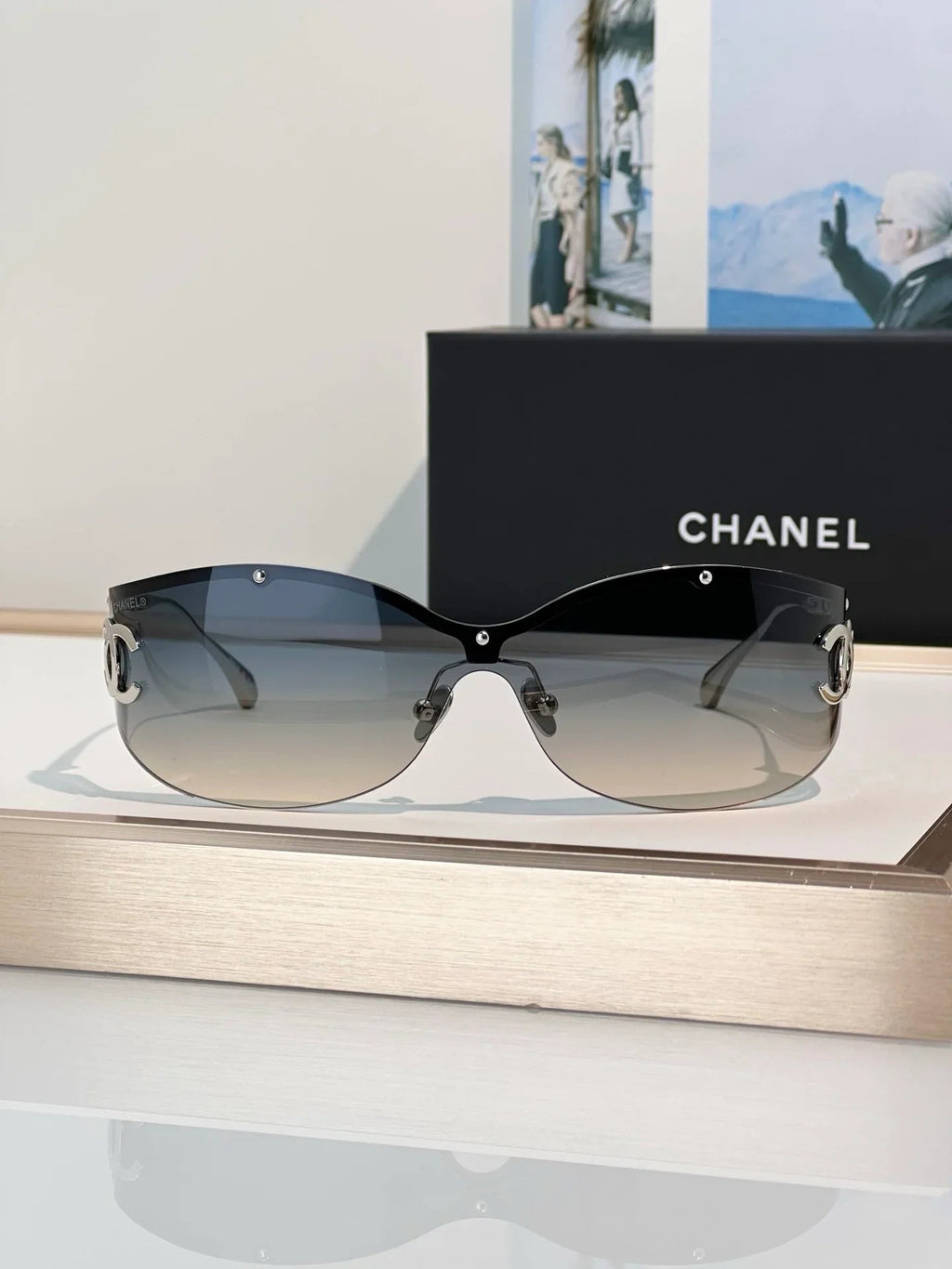 CHANEL 9582 EXCLUSIVE SHIELD Sunglasses Eyewear  🖤