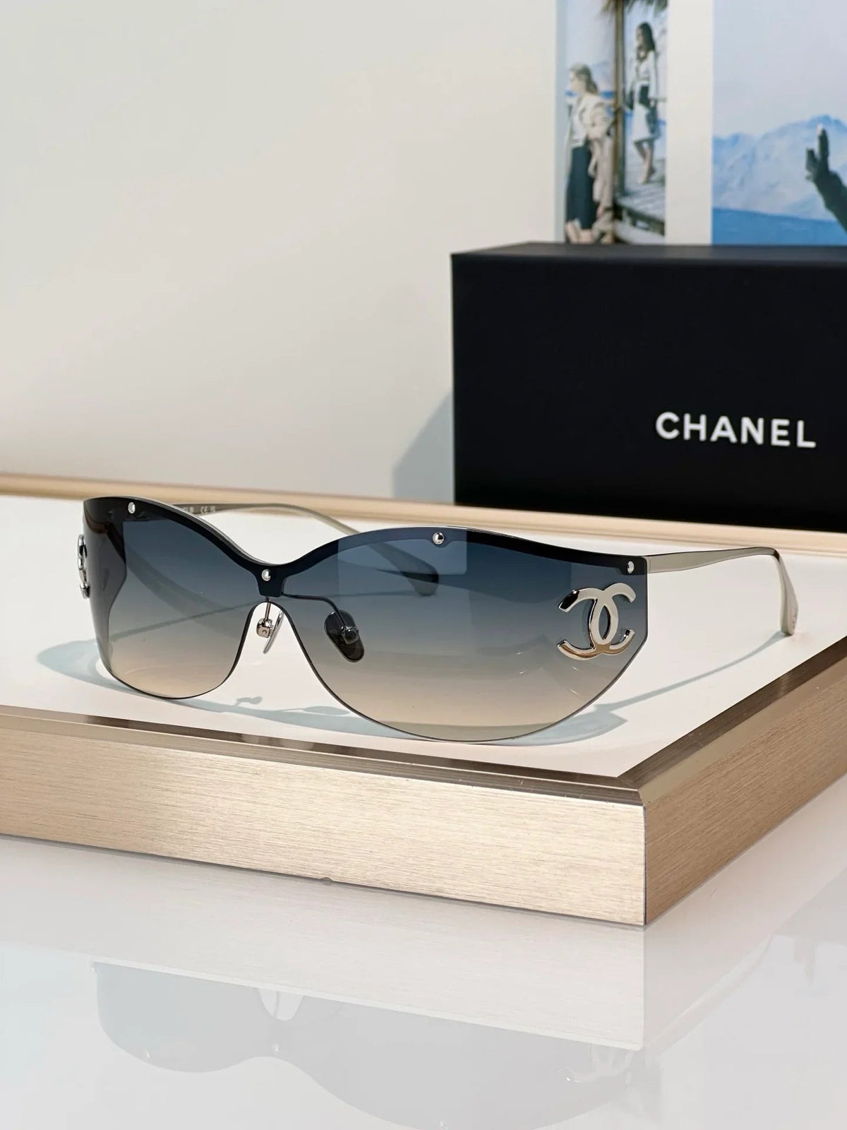 CHANEL 9582 EXCLUSIVE SHIELD Sunglasses Eyewear  🖤