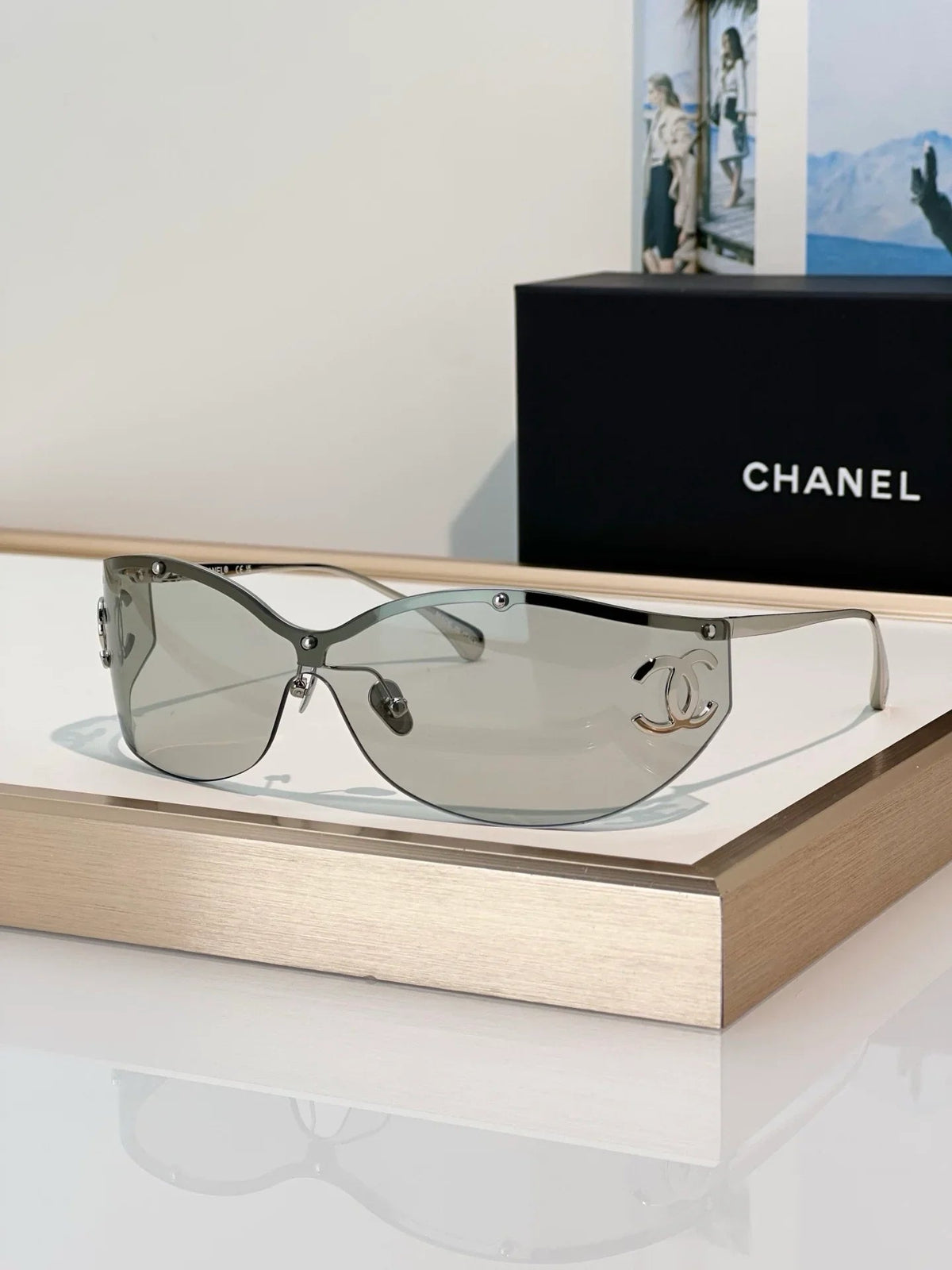 CHANEL 9582 EXCLUSIVE SHIELD Sunglasses Eyewear  🖤