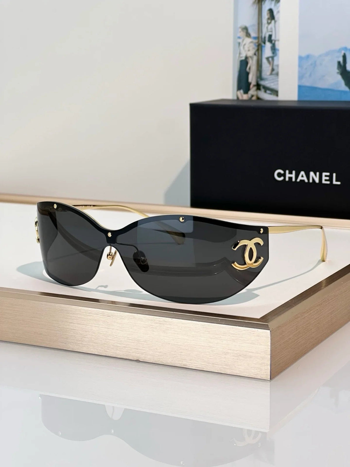 CHANEL 9582 EXCLUSIVE SHIELD Sunglasses Eyewear  🖤