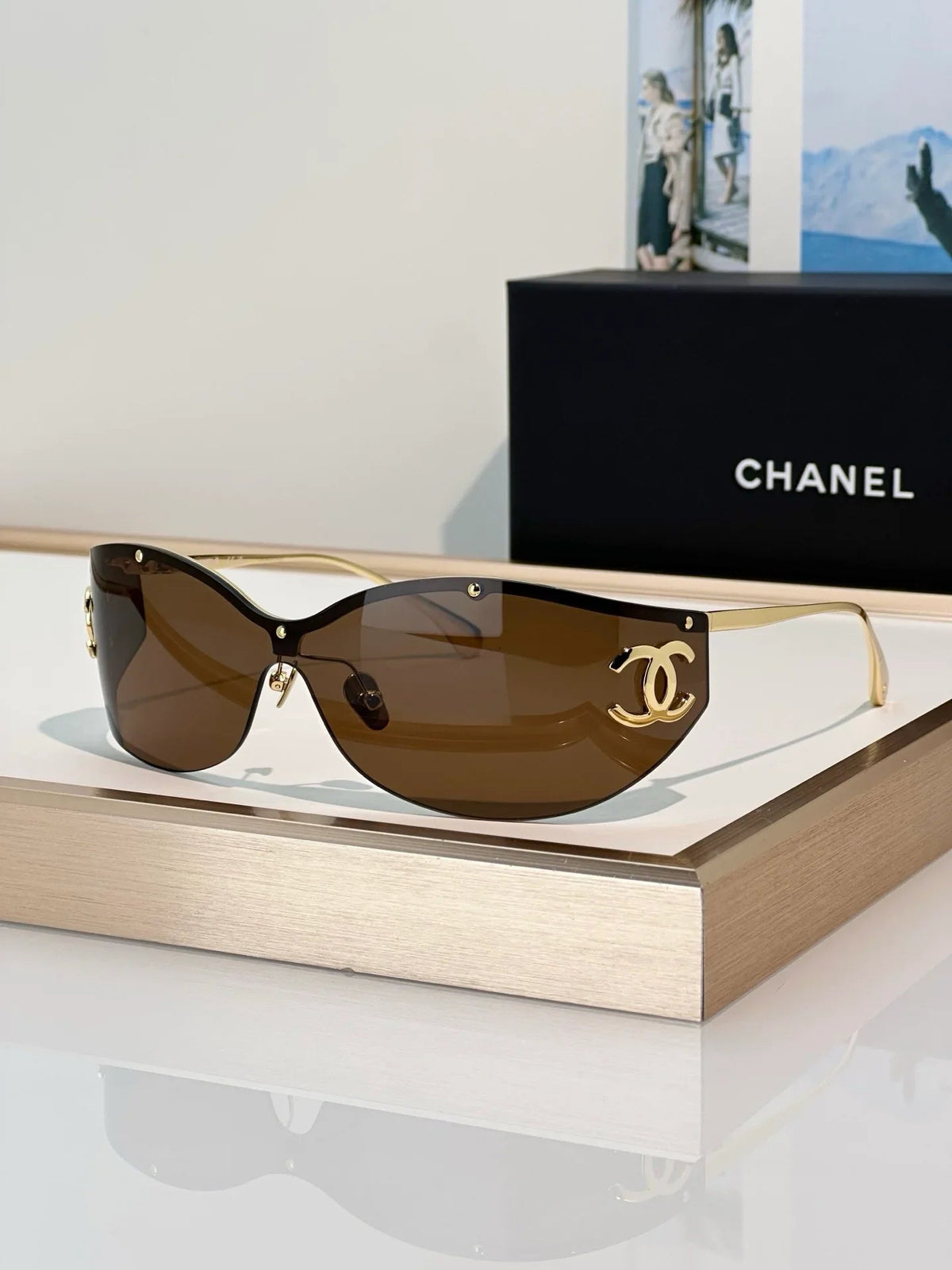 CHANEL 9582 EXCLUSIVE SHIELD Sunglasses Eyewear  🖤