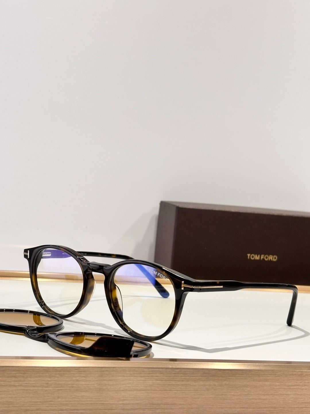 TOM FORD 5823-H 001 50  Blue Light Eyewear & Magnetic Clip-On Sunglasses  🔱