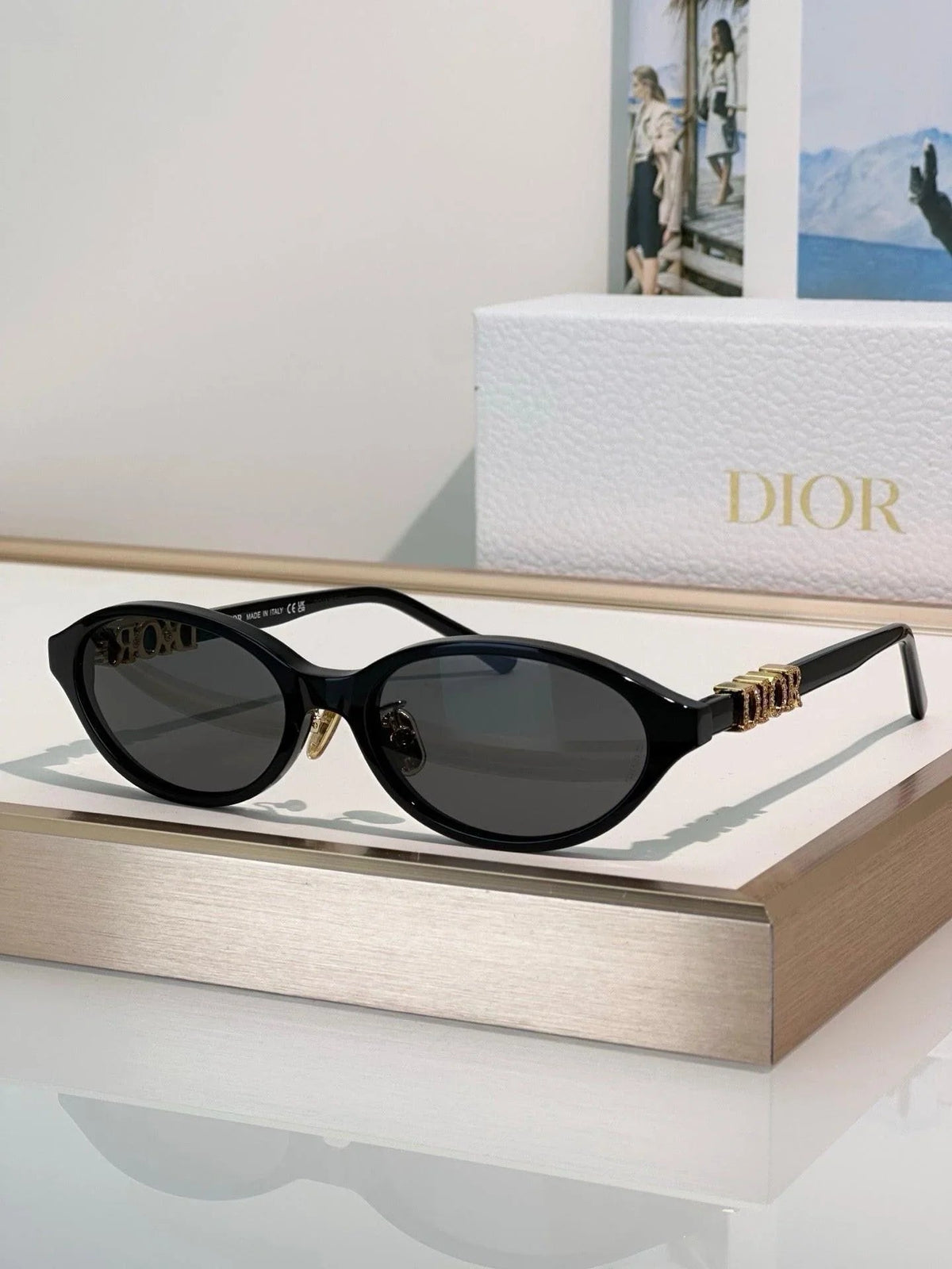 DIOR CD DiorTreasure R1I Black Oval Sunglasses ✨