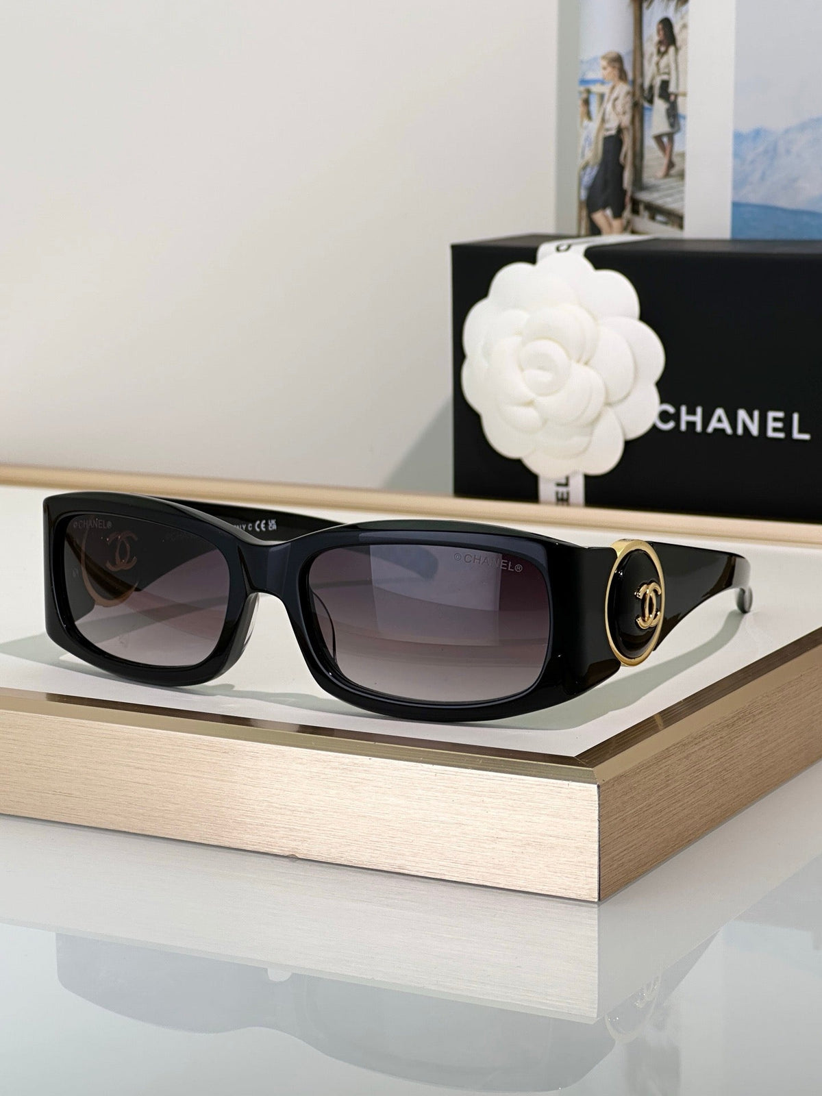 CHANEL 6030S  Rectangular Vintage Sunglasses Chanel Eyewear  🖤