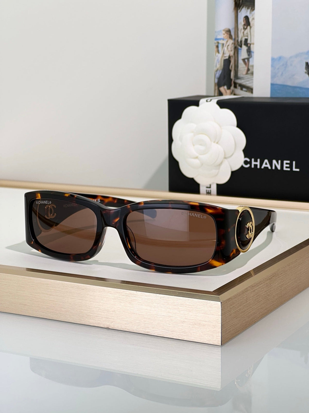 CHANEL 6030S  Rectangular Vintage Sunglasses Chanel Eyewear  🖤