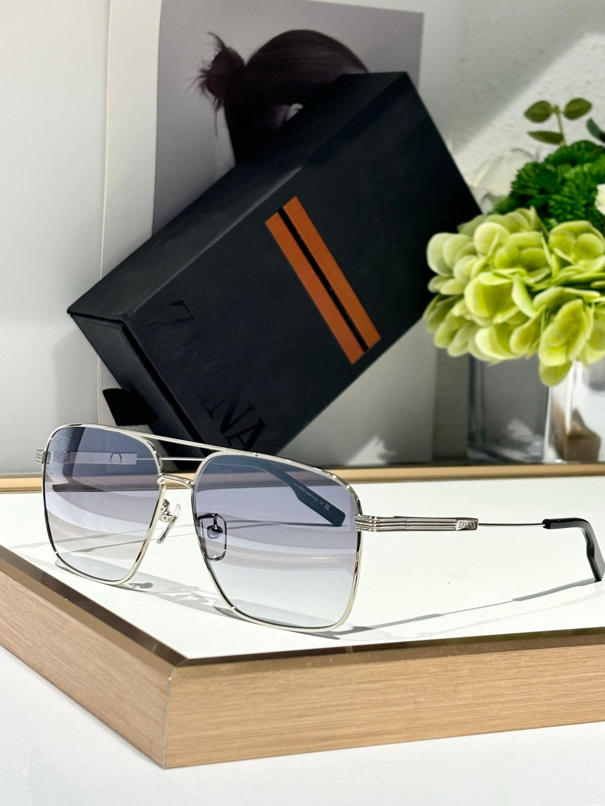 ZEGNA EZ0224-d 08v 60 Shiny Alt Fit Sunglasses 🕶️