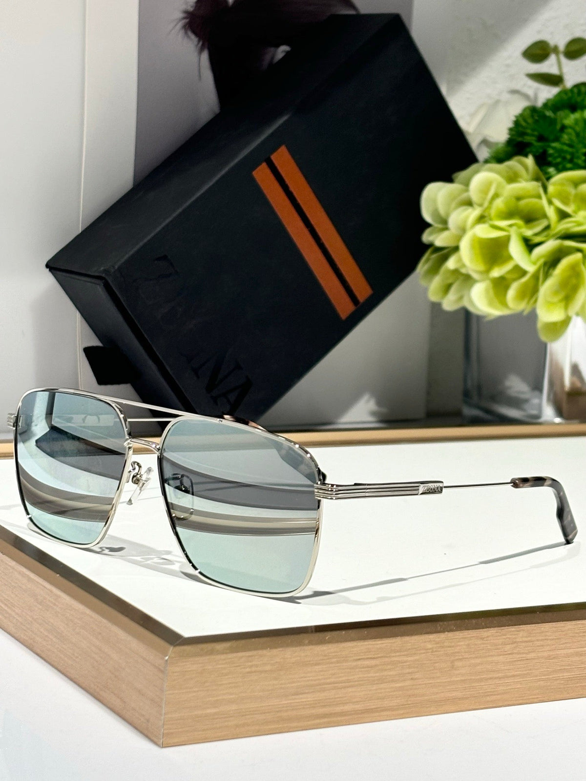 ZEGNA EZ0224-d 08v 60 Shiny Alt Fit Sunglasses 🕶️
