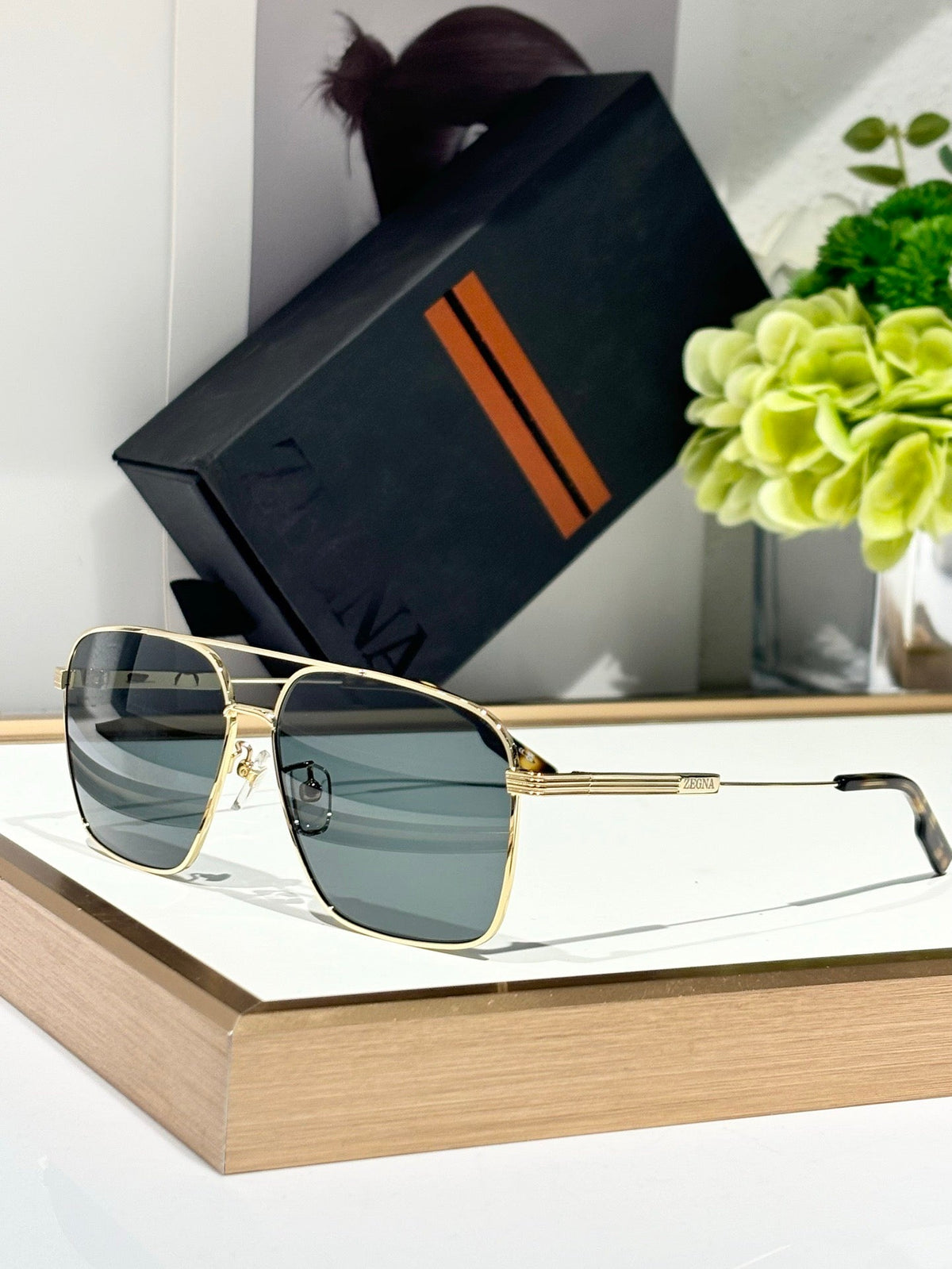 ZEGNA EZ0224-d 08v 60 Shiny Alt Fit Sunglasses 🕶️