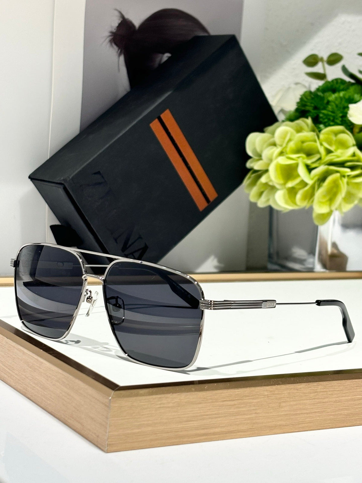 ZEGNA EZ0224-d 08v 60 Shiny Alt Fit Sunglasses 🕶️