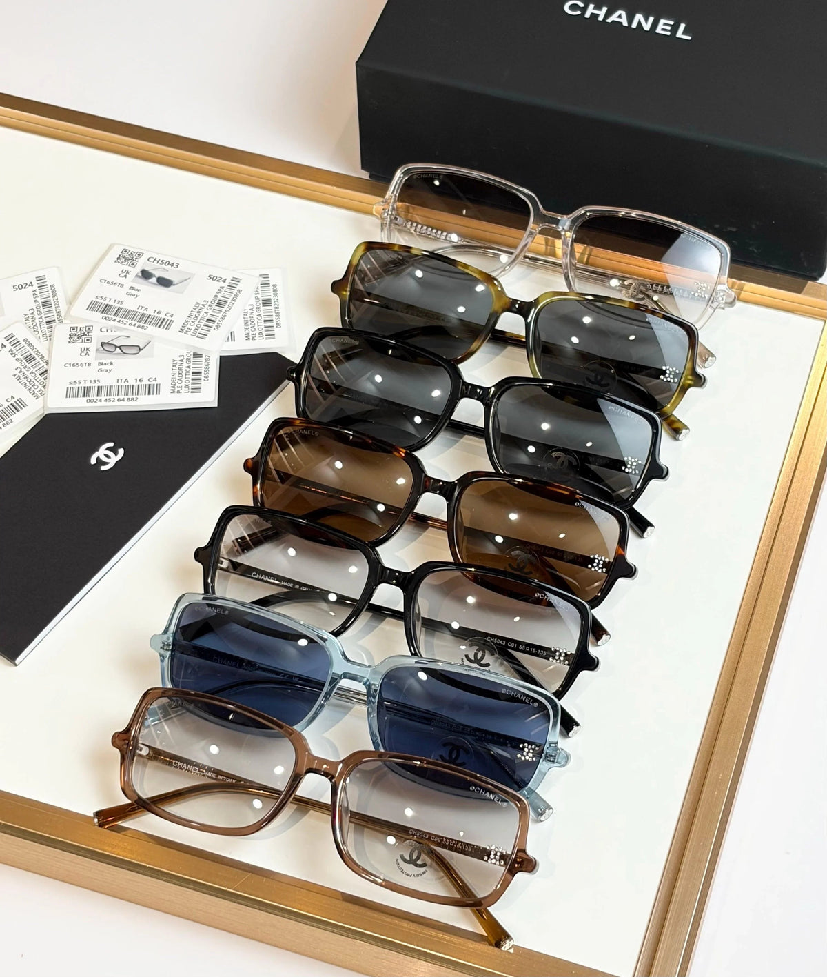 CHANEL 5043 Coco Mark Sunglasses Brown 55mm Square Chanel Eyewear  🖤