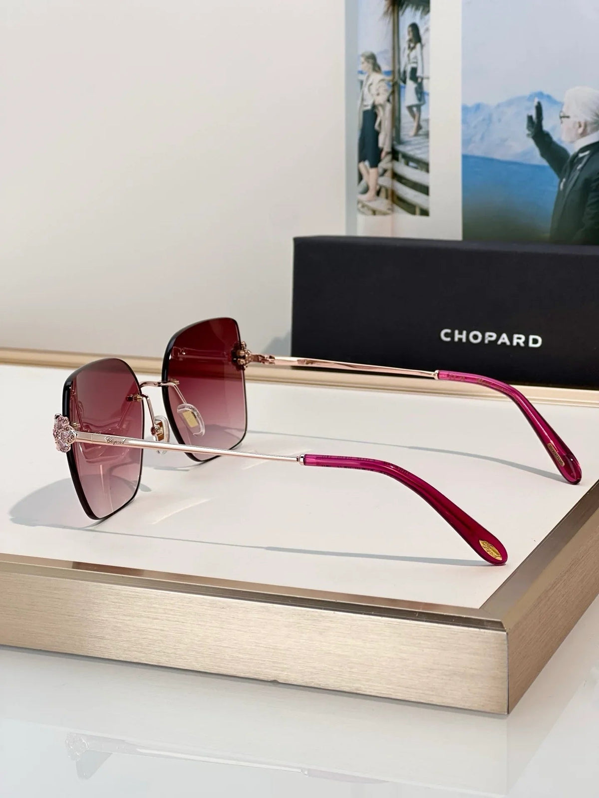 Chopard VCHL60S - 08FC Polished Copper Woman Sunglasses  ✨