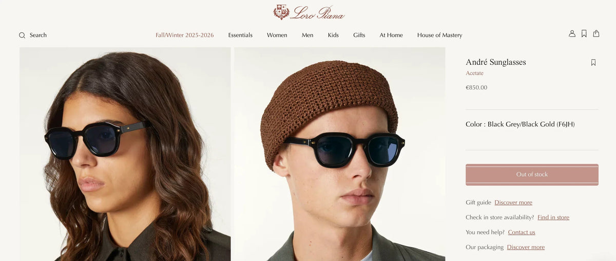 Loro Piana André Acetate  Unisex Sunglasses 🍂