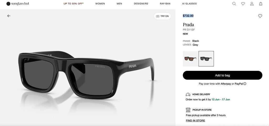 PRADA PR D11SF Sunglasses  🟥